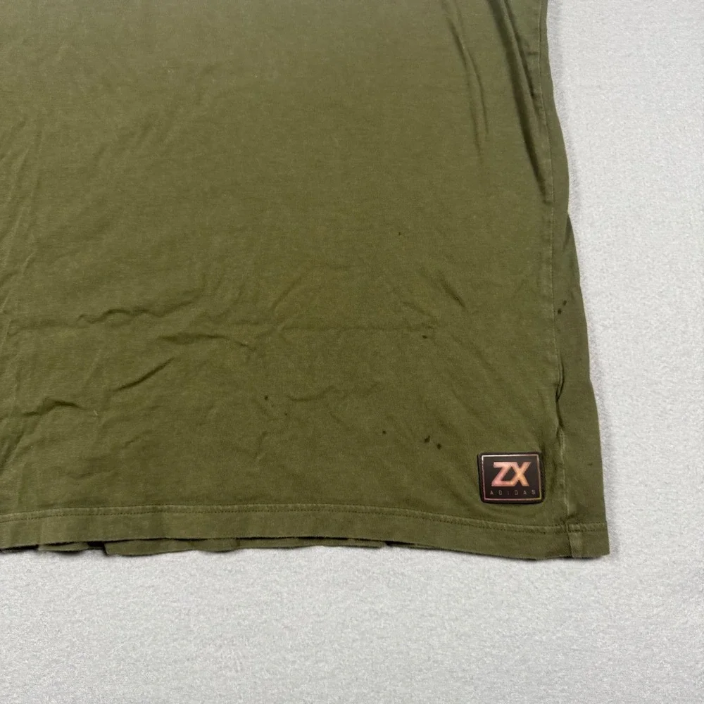Adidas Originals ZX‎ Colorblock T-Shirt Mens XL Olive Green Cream Trefoil Logo